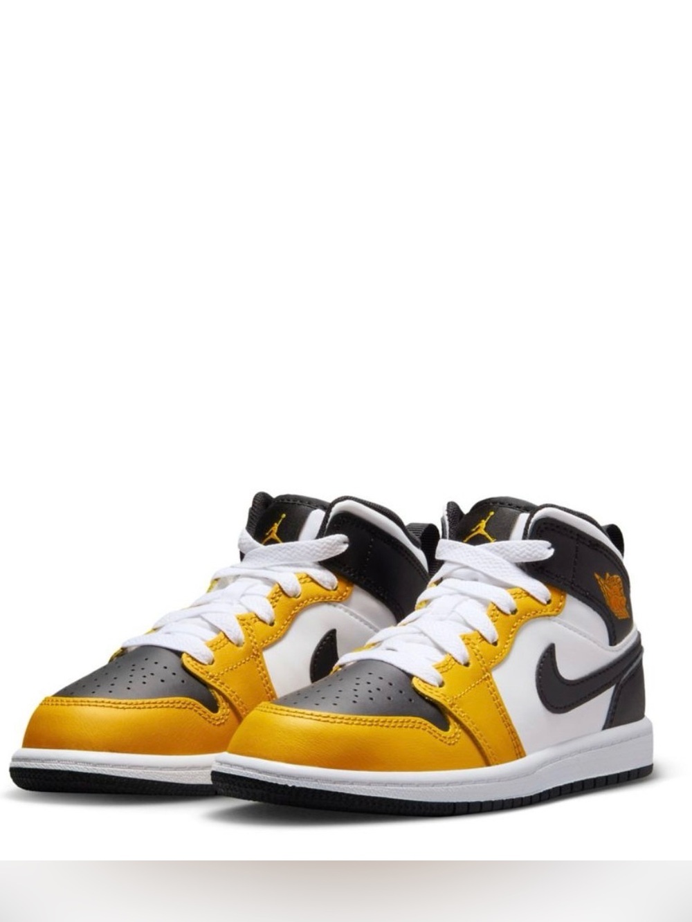 NWOT Jordan Kids High-Top Sneakers in Yellow, Black & White